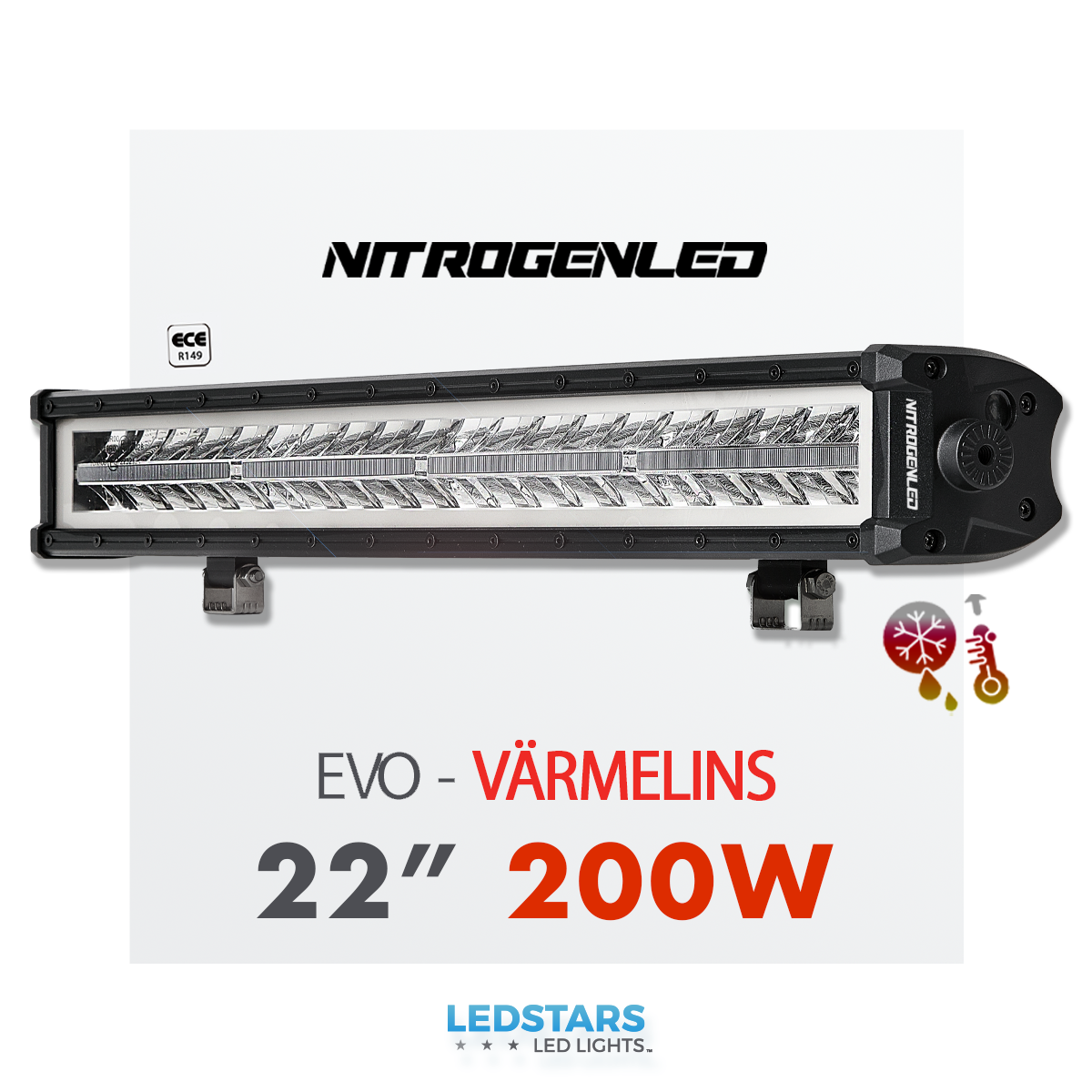 Nitrogen Ramp NITROGEN EVO 22″ (E-märkt) LED Ramp - 200Watt MED VÄRMELINS
