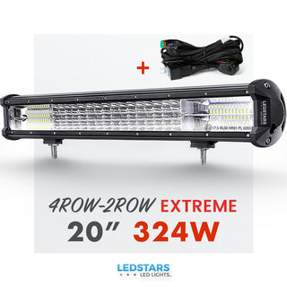 4ROW-2ROW CREE 20″ (E-märkt) LED Ramp - 324Watt - Inkluderat DT-2 Kabelsats