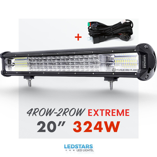4ROW-2ROW CREE 20″ (E-märkt) LED Ramp Bar - 324Watt - Inkluderat DT-2 Reläkabelsats