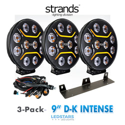 3X Strands Dark Knight Intense 9" KOMPLETT LED EXTRALJUS PACK 400 Watt