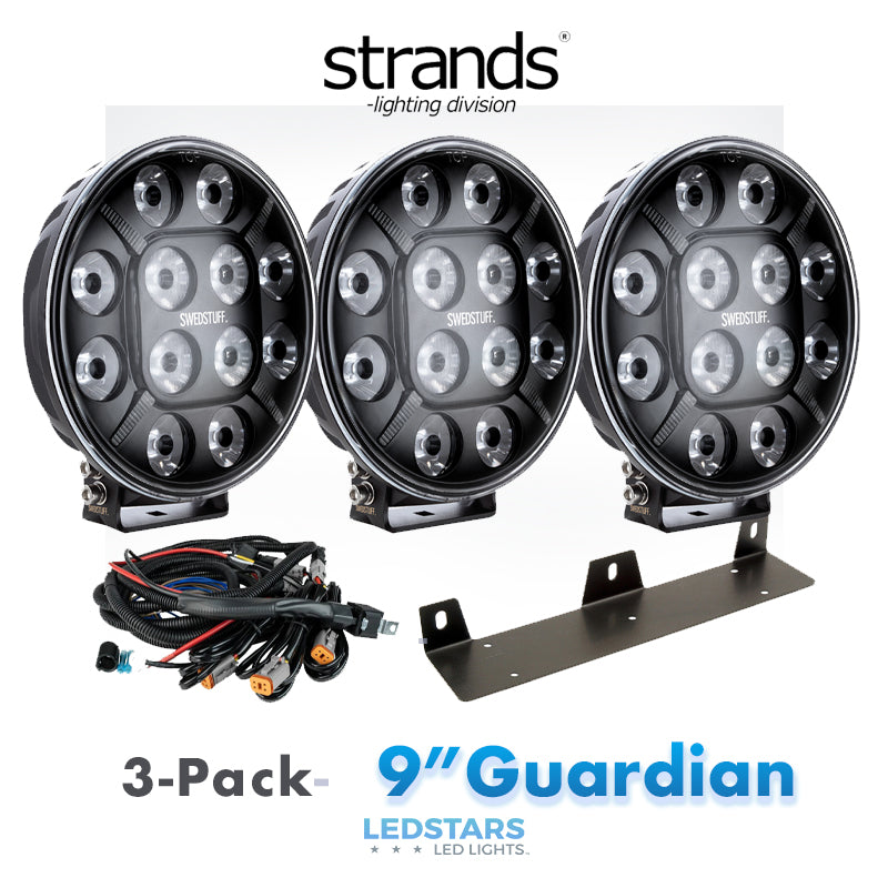 3X Swedstuf Guardian 9 KOMPLETT LED EXTRALJUS PACK 360 Watt